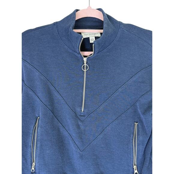 Youth Free Assembly Blue Long Sleeve Quarter Zip Track Jacket Sweater L 10/12 - Picture 3 of 10
